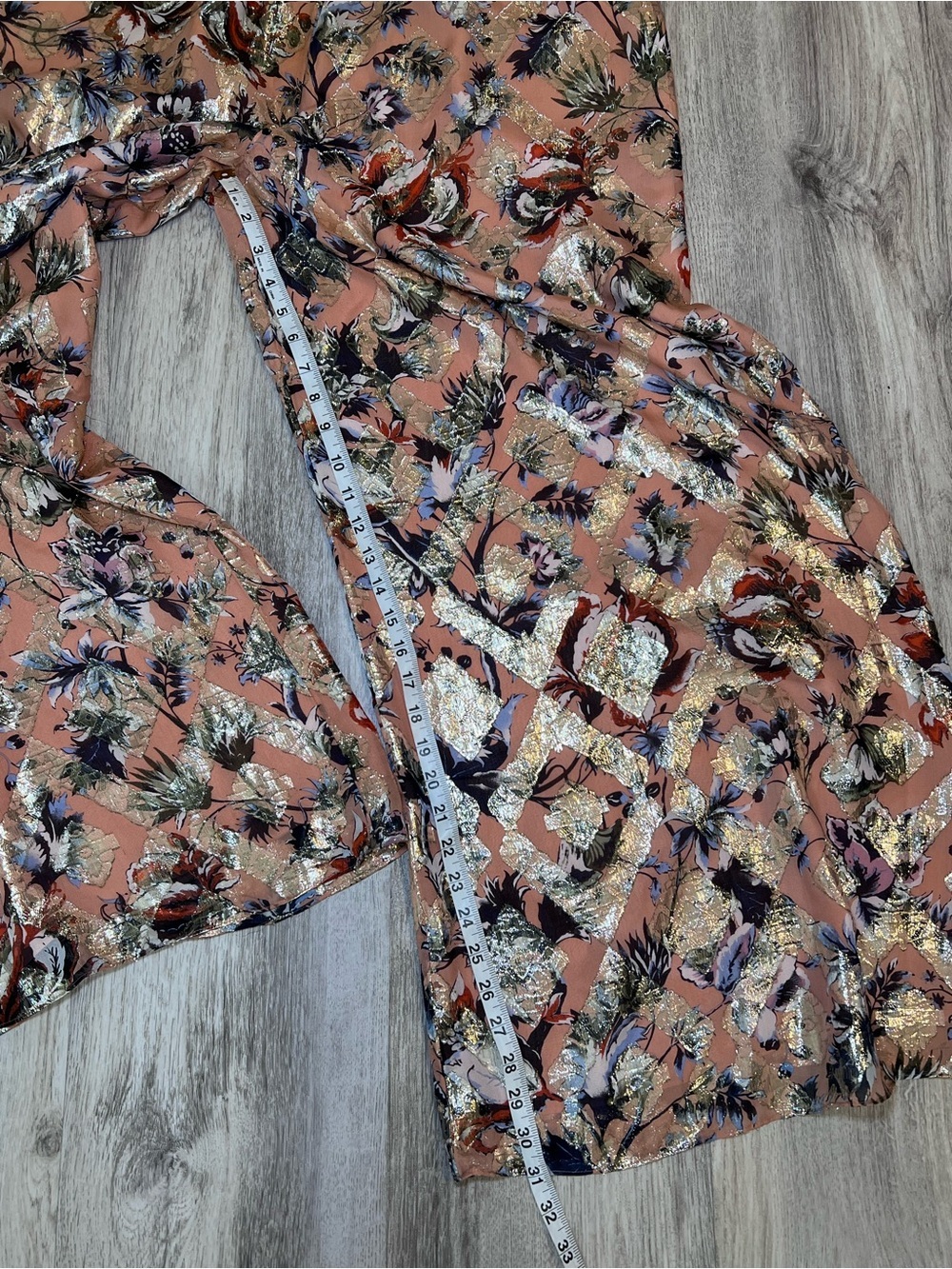 DianeVon Furstenberg Women’s Floral Metallic Accent Maxi Skirt - Peach Size L - Picture 7 of 9